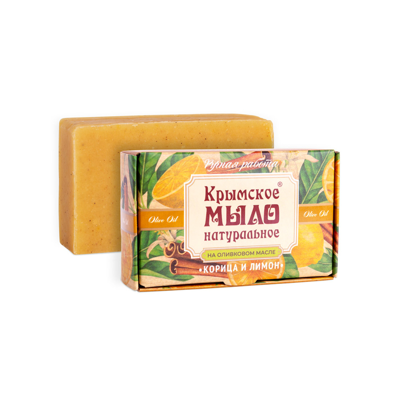 Натуральное мыло на оливковом масле "Корица и лимон", 100 гр