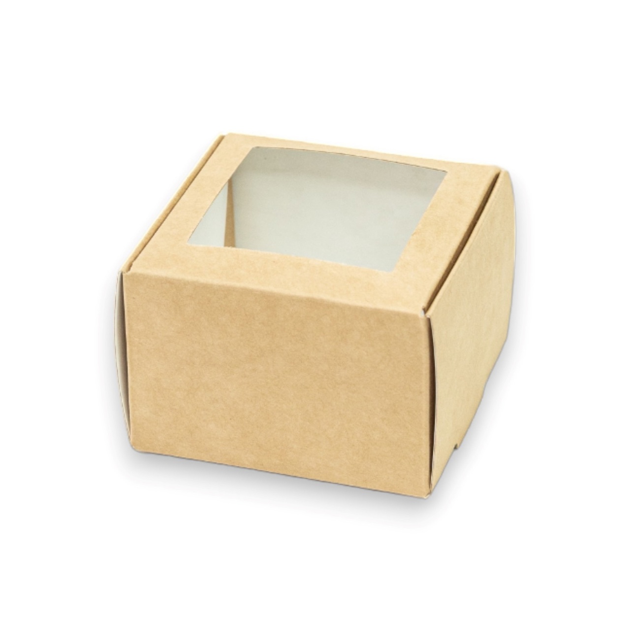 Коробка картон с окошком, 7х7х5 см