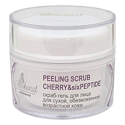 Скраб-гель для лица для сухой, обезвоженной возрастной кожи "PEELING SCRUB CHERRY&sixPEPTIDE", 50 мл