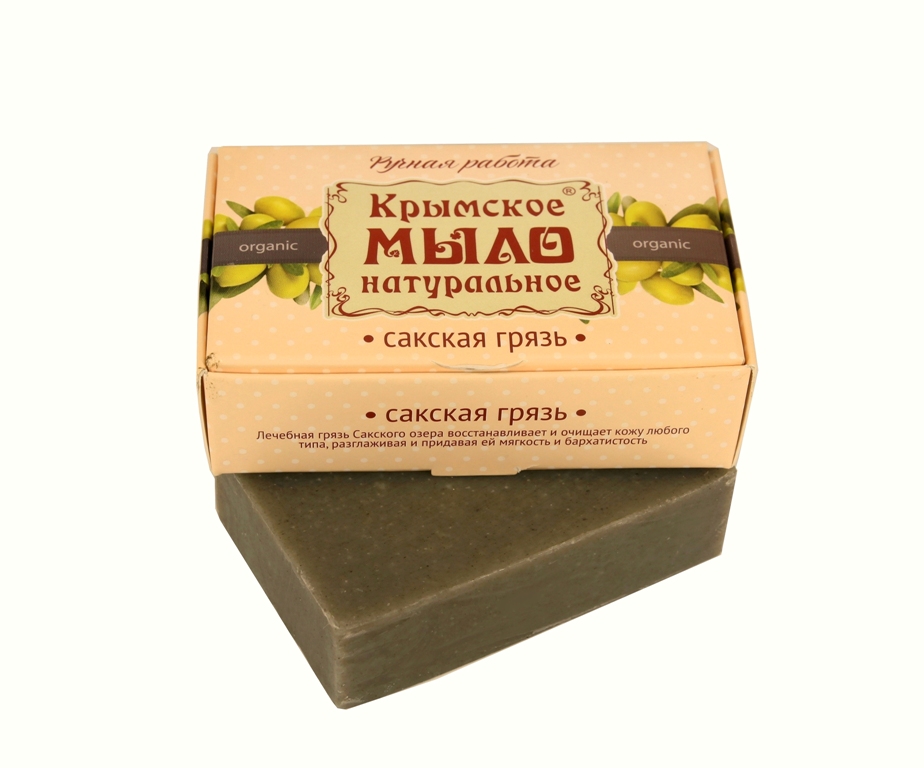 Натуральное мыло на оливковом масле "Сакская грязь", 50 гр