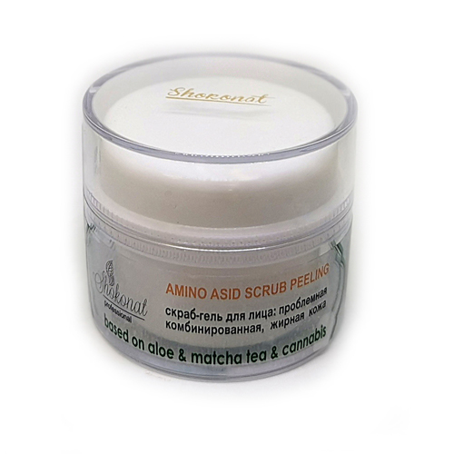 Скраб-гель для лица (жирная, проблемная, комбинированная кожа) "AMINO ACID SCRUB PEELING" на основе алоэ, чая матча, 50 мл